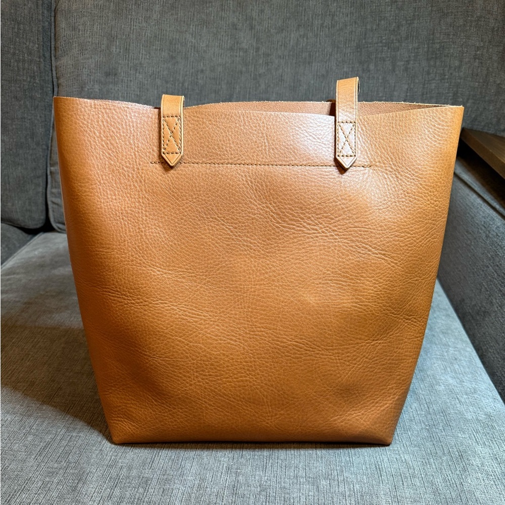 Madewell Medium Transport Tote Brown Leather, English Saddle Shoulder Bag